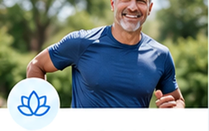 Active mature adult exercising outdoors on a sunny day